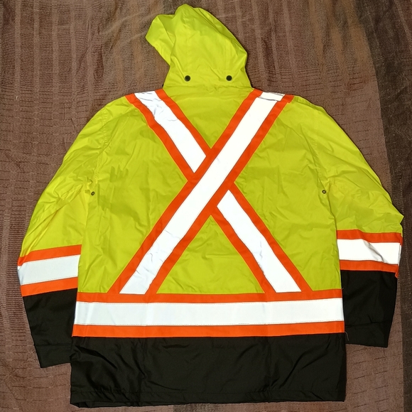 Dickies Hi Vis 2-Piece Safety Rain Suit yellow black orange 3M men size MEDIUM - Picture 9 of 13